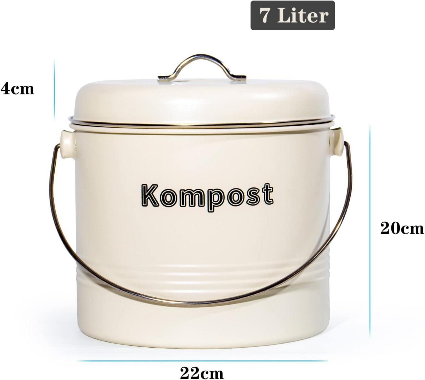 Biomülleimer Küche 7L Geruchsdicht Aktivkohlefilter Metall