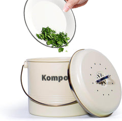 Biomülleimer Küche Geruchsdicht Aktivkohlefilter Metall Retro