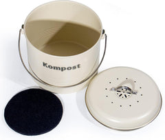 Theo&Cleo Biomülleimer Küche 7L, Bio Mülleimer Geruchsdicht Aktivkohlefilter Retro