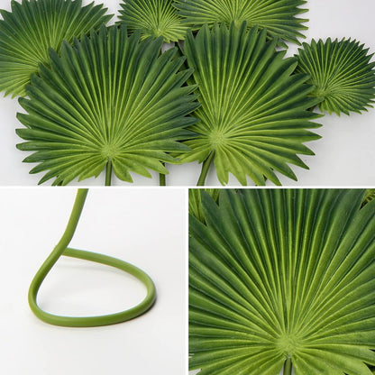 Kunstpflanze Palmenblätter grün tropisch Deko 6er Set PU Kunstblätter