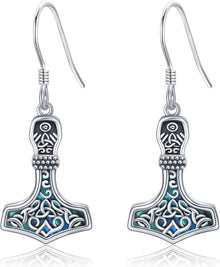 Thor Hammer Ohrringe Sterling Silber Mjolnir Wikinger Baumeln Norse