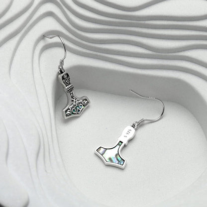 Sterling Silber Mjolnir Hammer Ohrringe Wikinger Schmuck