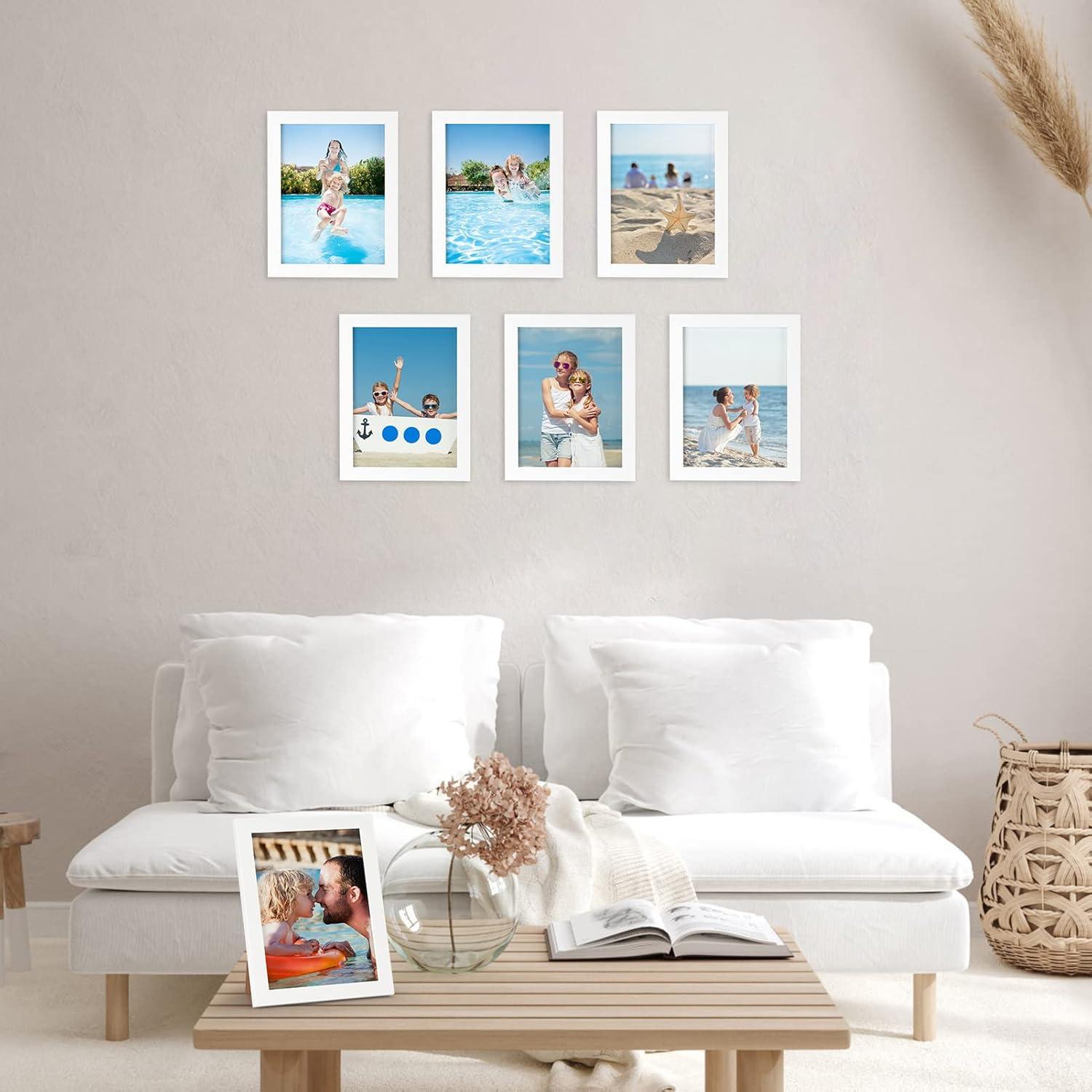 Bilderrahmen 7er Set 15x20cm Weiß für Fotos Collage Wand Tisch Rahmen