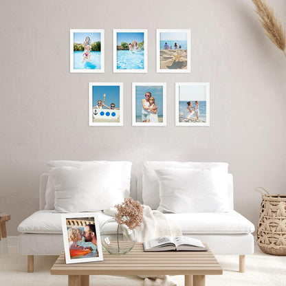 Bilderrahmen 7er Set 15x20cm Weiß für Fotos Collage Wand Tisch Rahmen