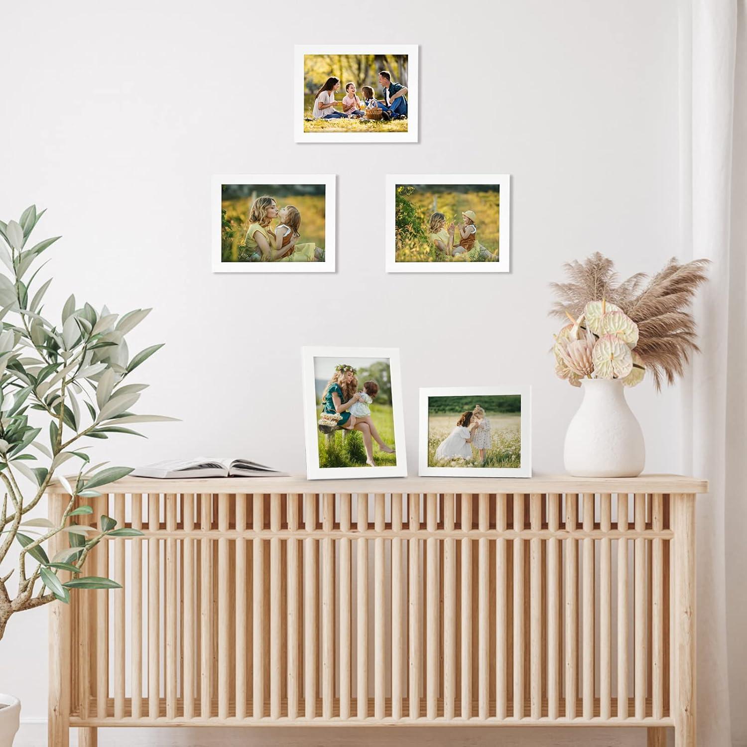 7er Bilderrahmen Set 15x20 Weiß für Fotos und Bilder