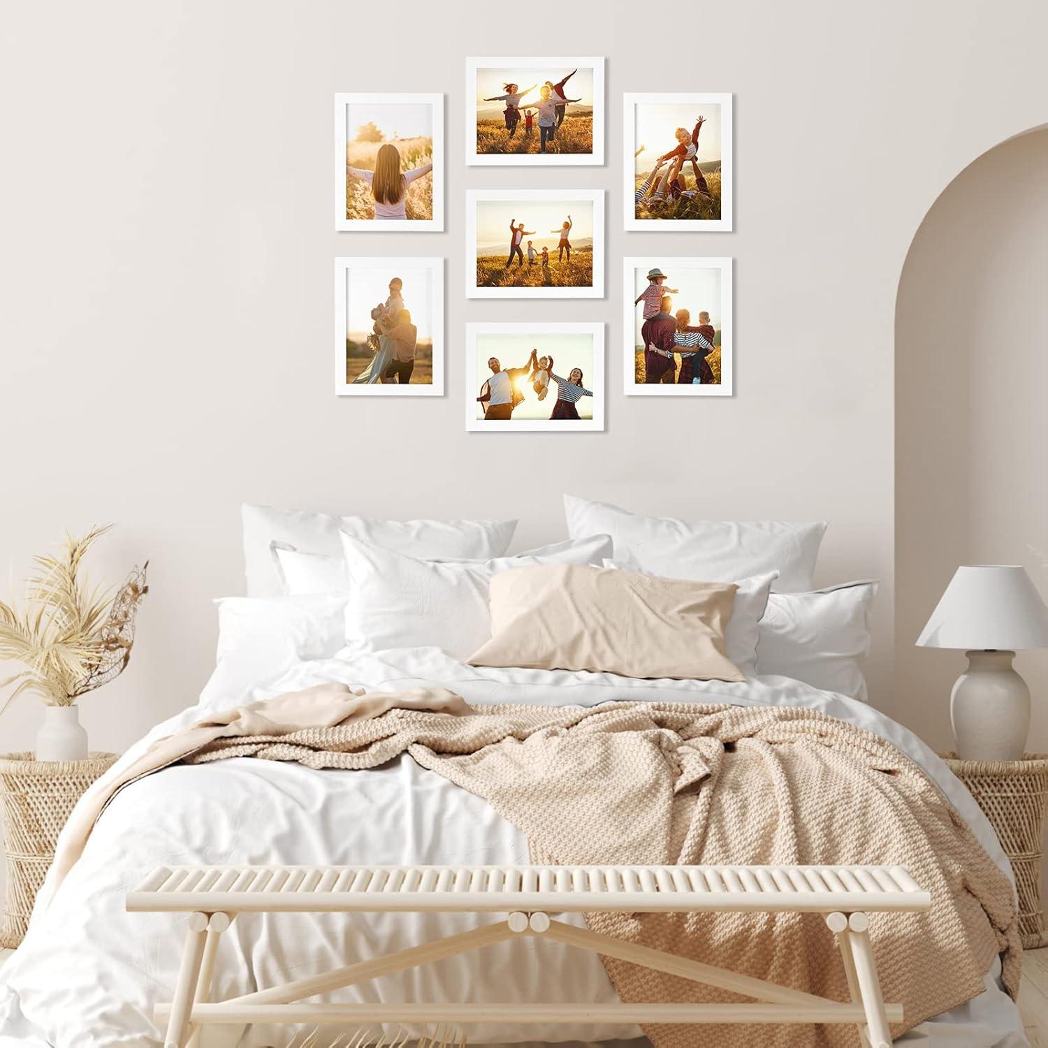 7er Bilderrahmen Set 15x20cm Weiß für Fotos Collage