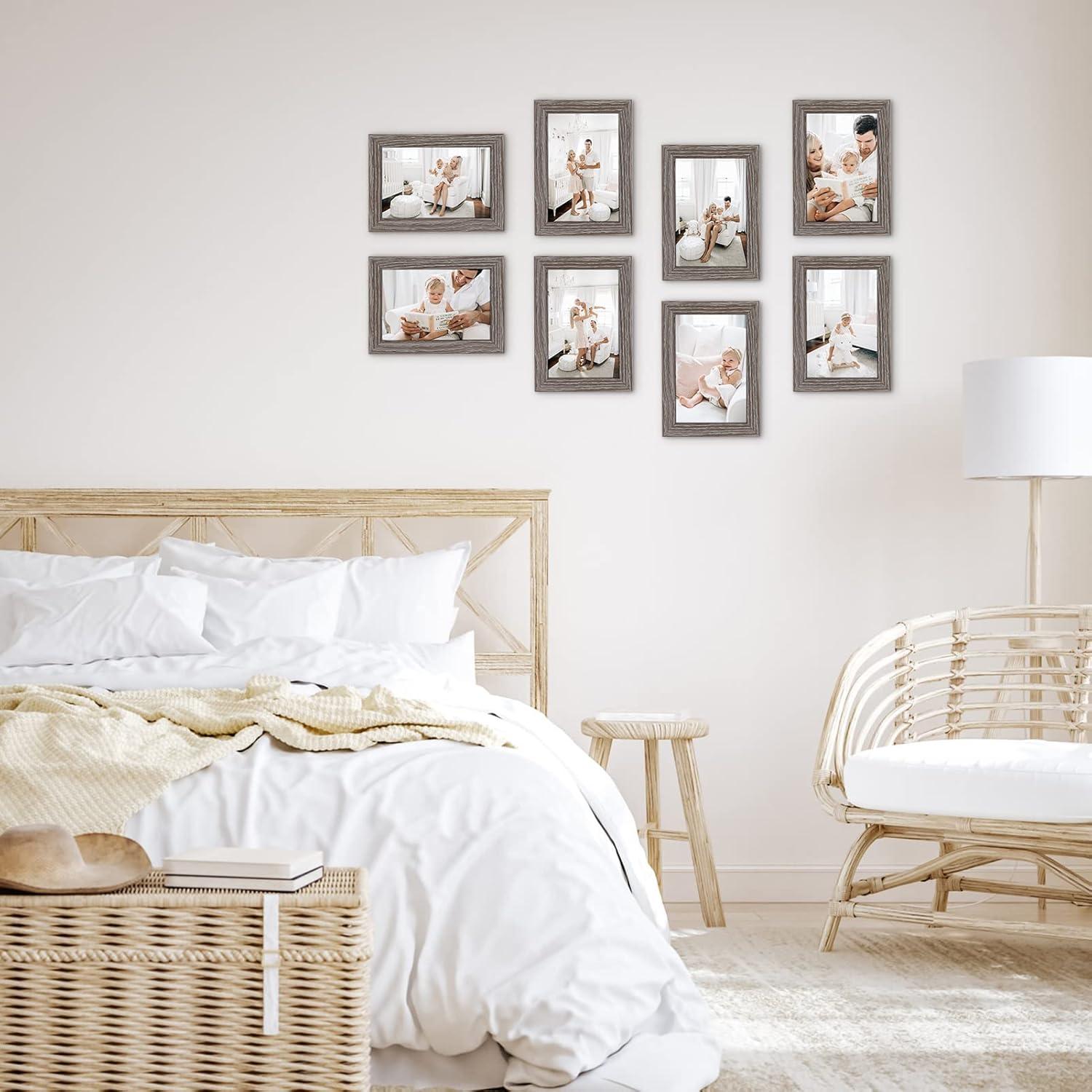 Bilderrahmen Set 12 Stück 10x15 cm Grau Galerierahmen Fotorahmen Collage Wand Tisch