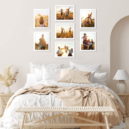 12er Bilderrahmen Set 20x25cm Weiß für Fotos Collage Wand Tisch