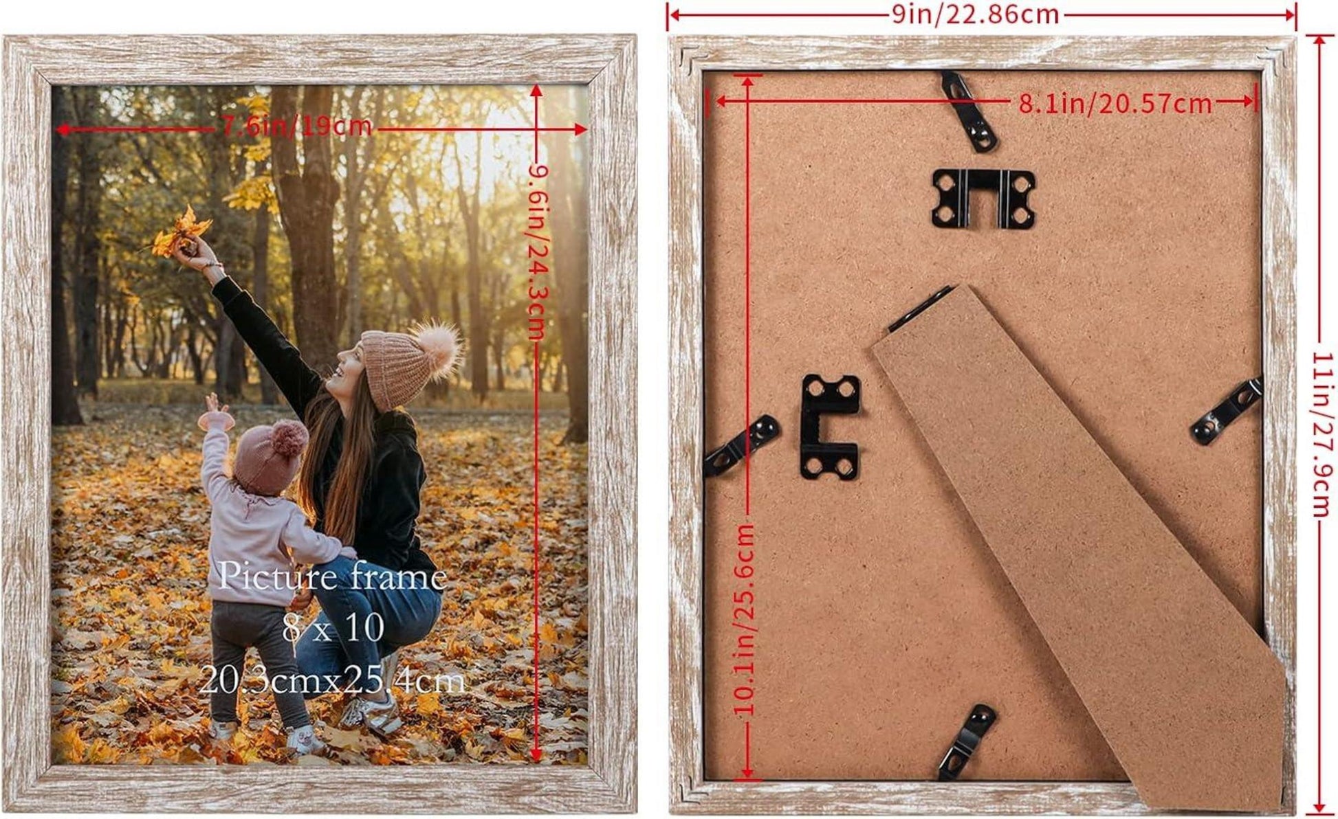 12er Set Bilderrahmen 20x25cm Beige Holzmaserung Plexiglas
