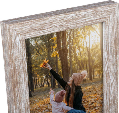 12er Set Fotorahmen Collage 20x25 cm Holzmaserung Plexiglas Rahmen - Wand Tisch