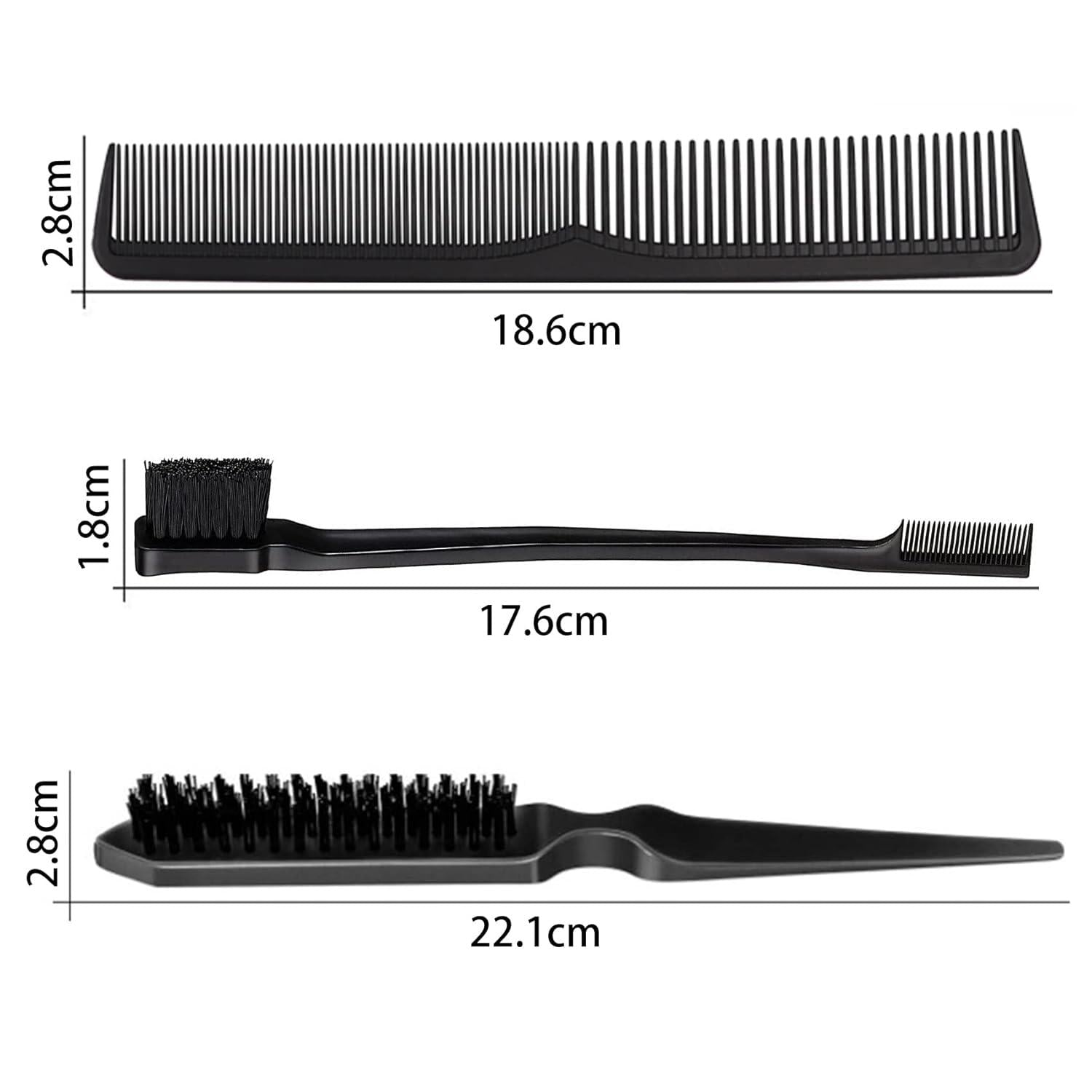 Professionelles Haarkammset 3 Stück Kohlefaser für Salon