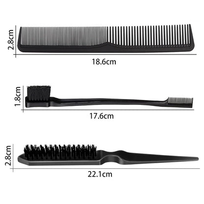 Professionelles Haarkammset 3 Stück Kohlefaser für Salon