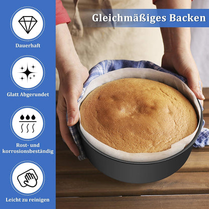 Homikit Edelstahl Runde Kuchenform Backformen Set 2er 16 cm Antihaftbeschichtet