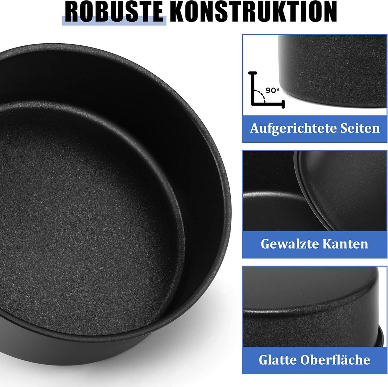 Homikit Edelstahl Backform Set 2er Rund Kuchenform 16cm Antihaft