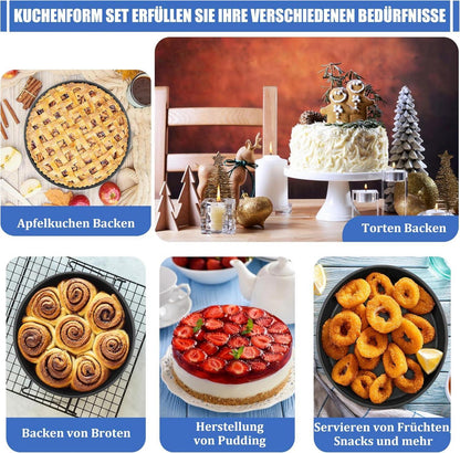 Homikit Edelstahl Backform Set 2er Rund Kuchenform 16cm Antihaft