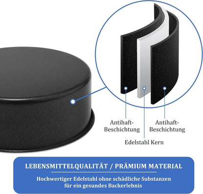 Homikit Edelstahl Backform Set 20cm Rund Tortenform