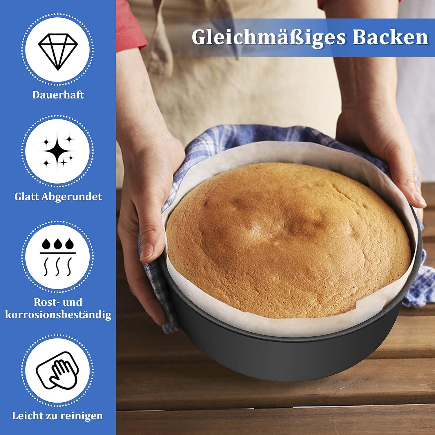 Homikit 20cm Edelstahl Backform Set Antihaft Rund Tortenform