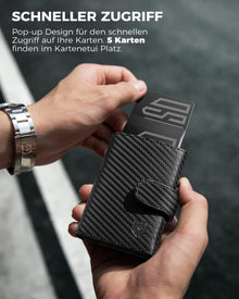 RFID Kreditkartenetui Herren Münzfach Pop-up Aluminium