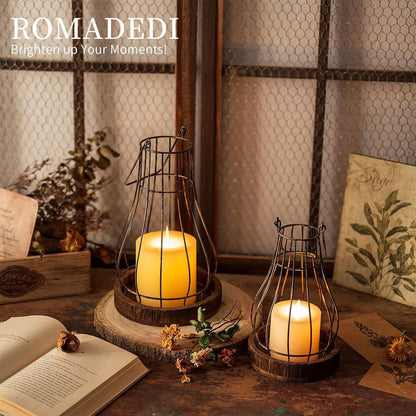 Romadedi Holzlaterne Kerzenhalter Landhausstil Vintage Weihnachten Tischdeko