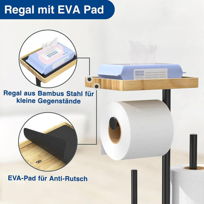 Edelstahl Klopapierhalter mit Klobürste und Feuchttücher Box