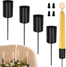 Kerzenhalter Adventskranz Stabkerze Retro Schwarz 4er Set