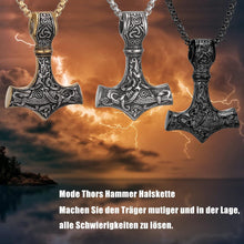 Viking Thors Hammer Halskette Mjolnir Wikinger Runen Edelstahl