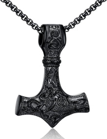 Wikinger Thor Hammer Halskette Edelstahl Runen Geschenke Männer