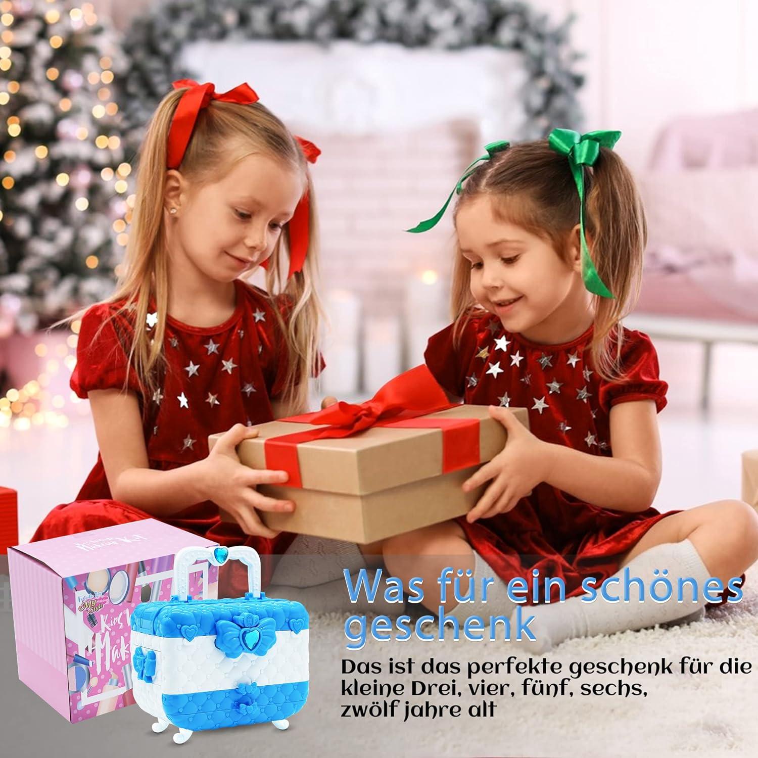 Kinderschminke Set Mädchen Frozen Make Up Spielzeug 57-teilig Blau