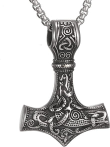 Wikinger Thors Hammer Halskette Nordische Mythologie Edelstahl Viking