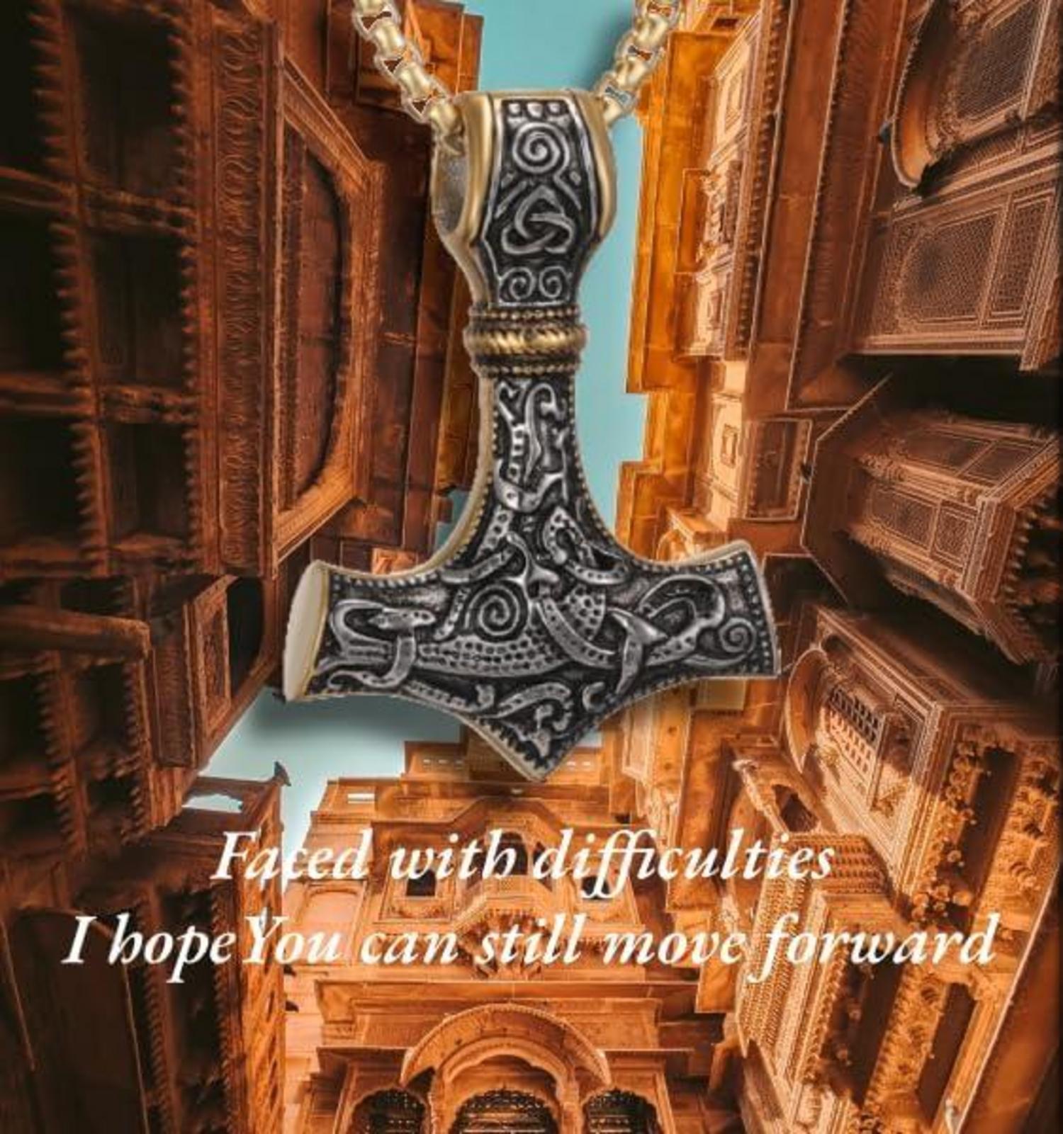 Wikinger Thors Hammer Halskette Edelstahl Mjolnir Runen