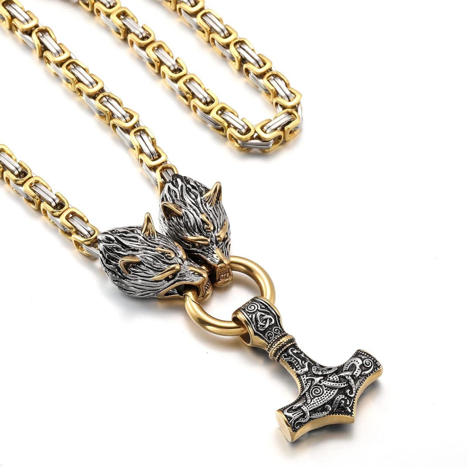 Wikinger Halskette Thors Hammer Edelstahl Nordische Mythologie Mjolnir