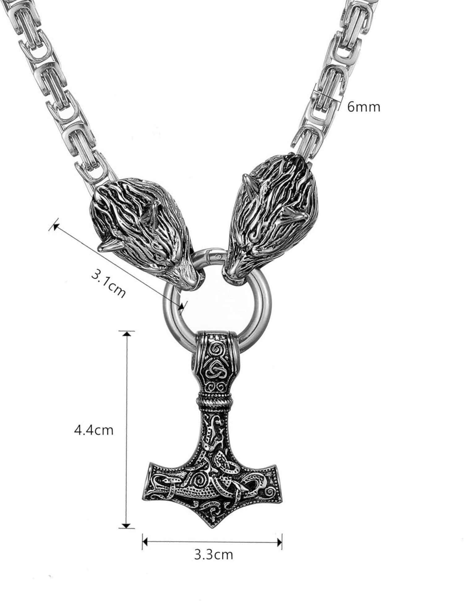 Wikinger Thors Hammer Halskette Edelstahl Runen Geschenke Männer