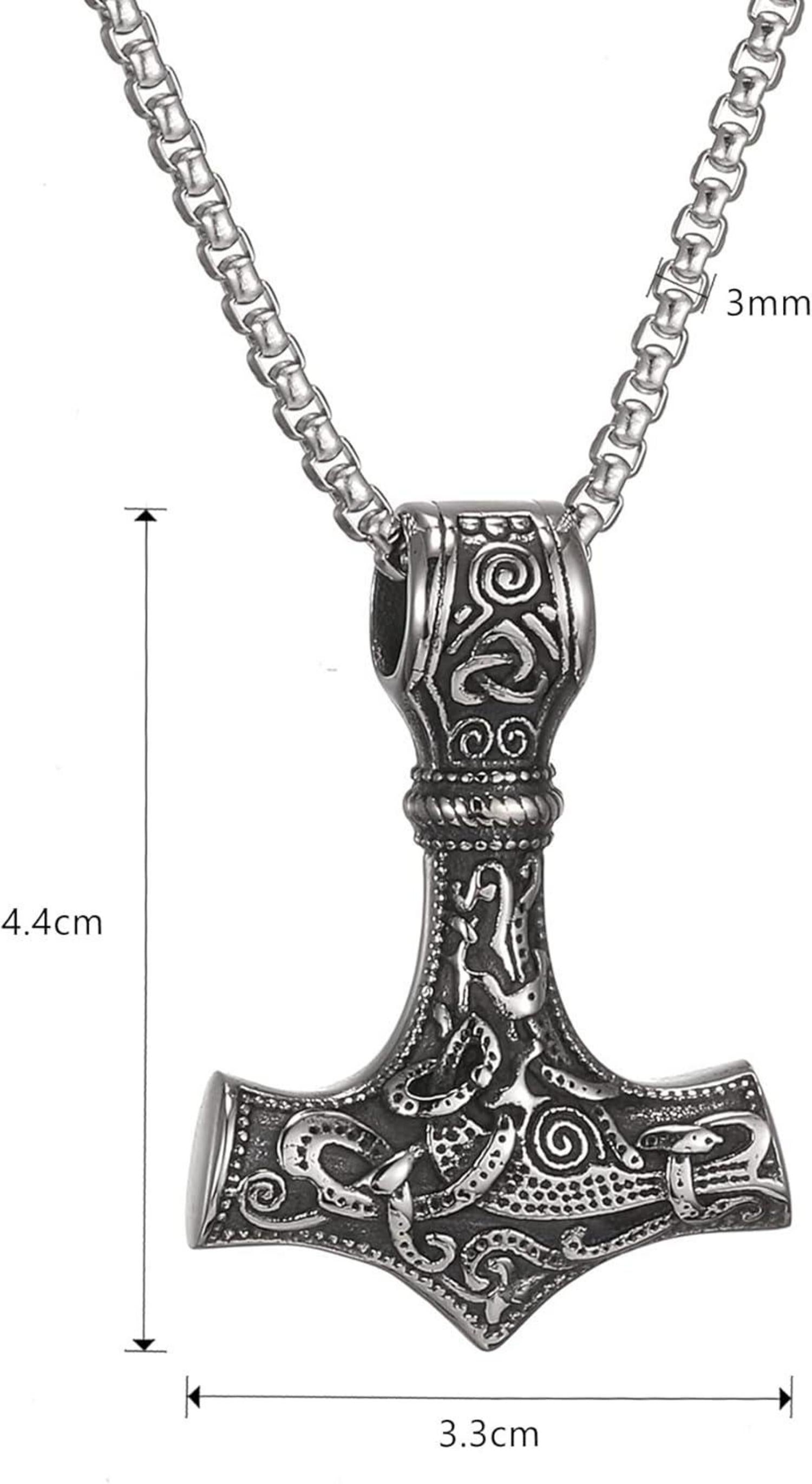 Wikinger Thors Hammer Halskette Edelstahl Männer Geschenke 50/60/70cm