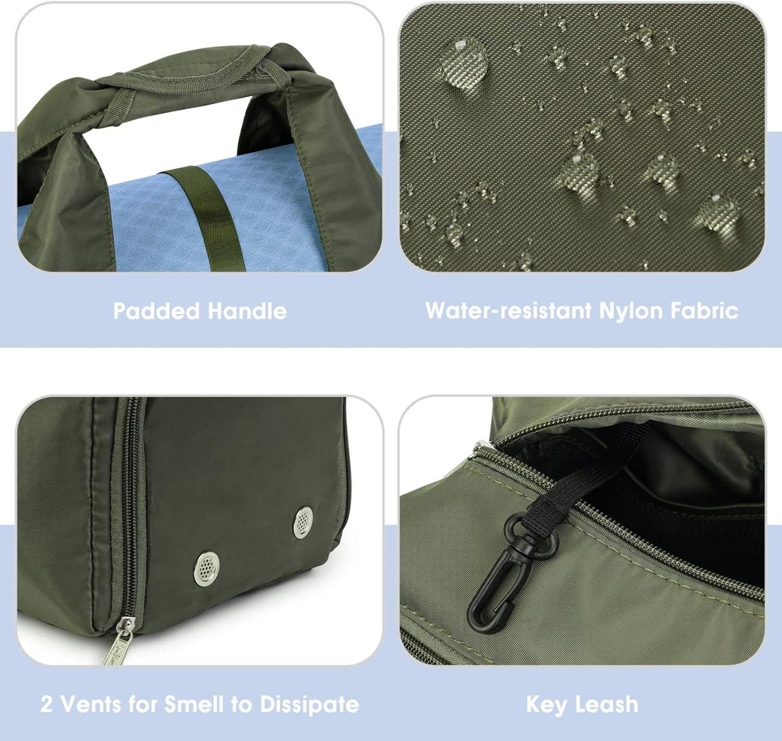 Große Sporttasche Damen Herren Fitness Yoga Tasche Nassfach Armeegrün