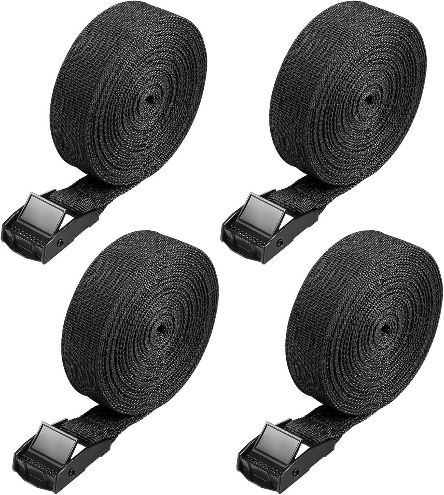 Spanngurt Zurrgurt mit Nockenschnalle 5m 4er Pack Schwarz