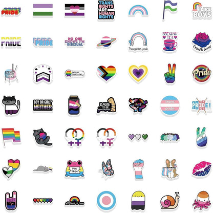 100 Gay Pride Aufkleber Set – Regenbogen Sticker für Laptop & Co.