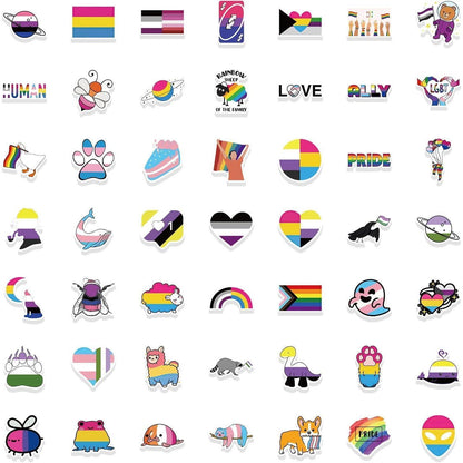100 Gay Pride Aufkleber Set – Regenbogen Sticker für Laptop & Co.
