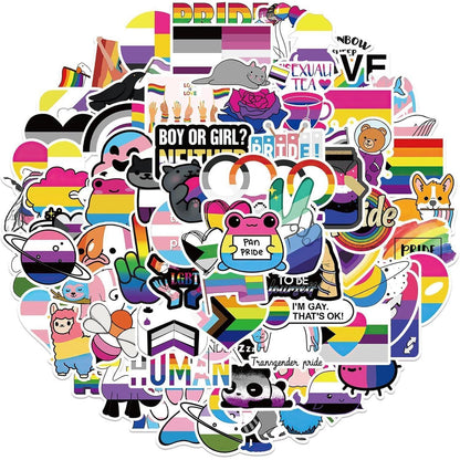 100 Gay Pride Aufkleber Set – Regenbogen Sticker für Laptop & Co.