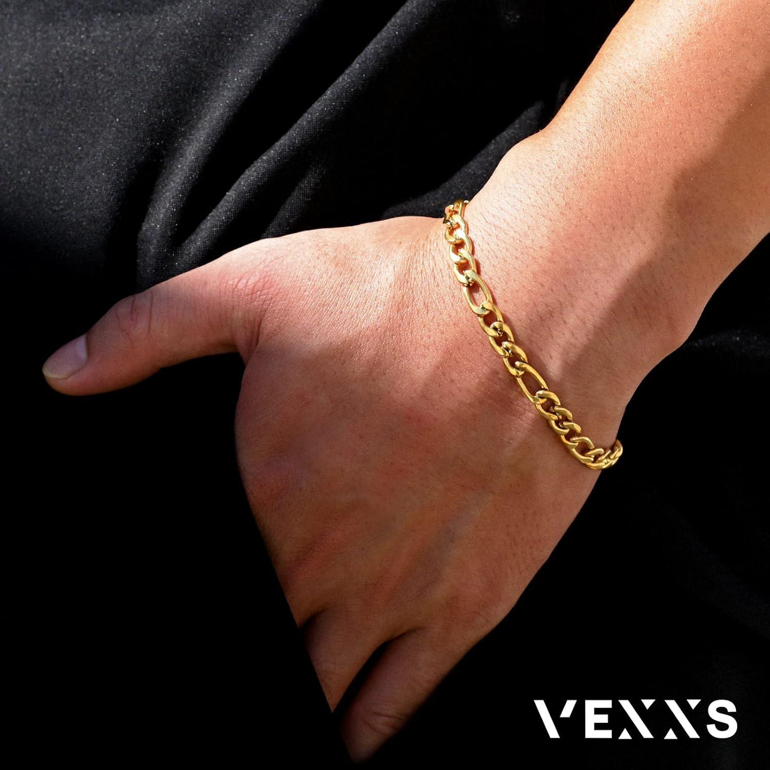 Gold beschichtetes Herren Figaro Armband 18K Panzerkette