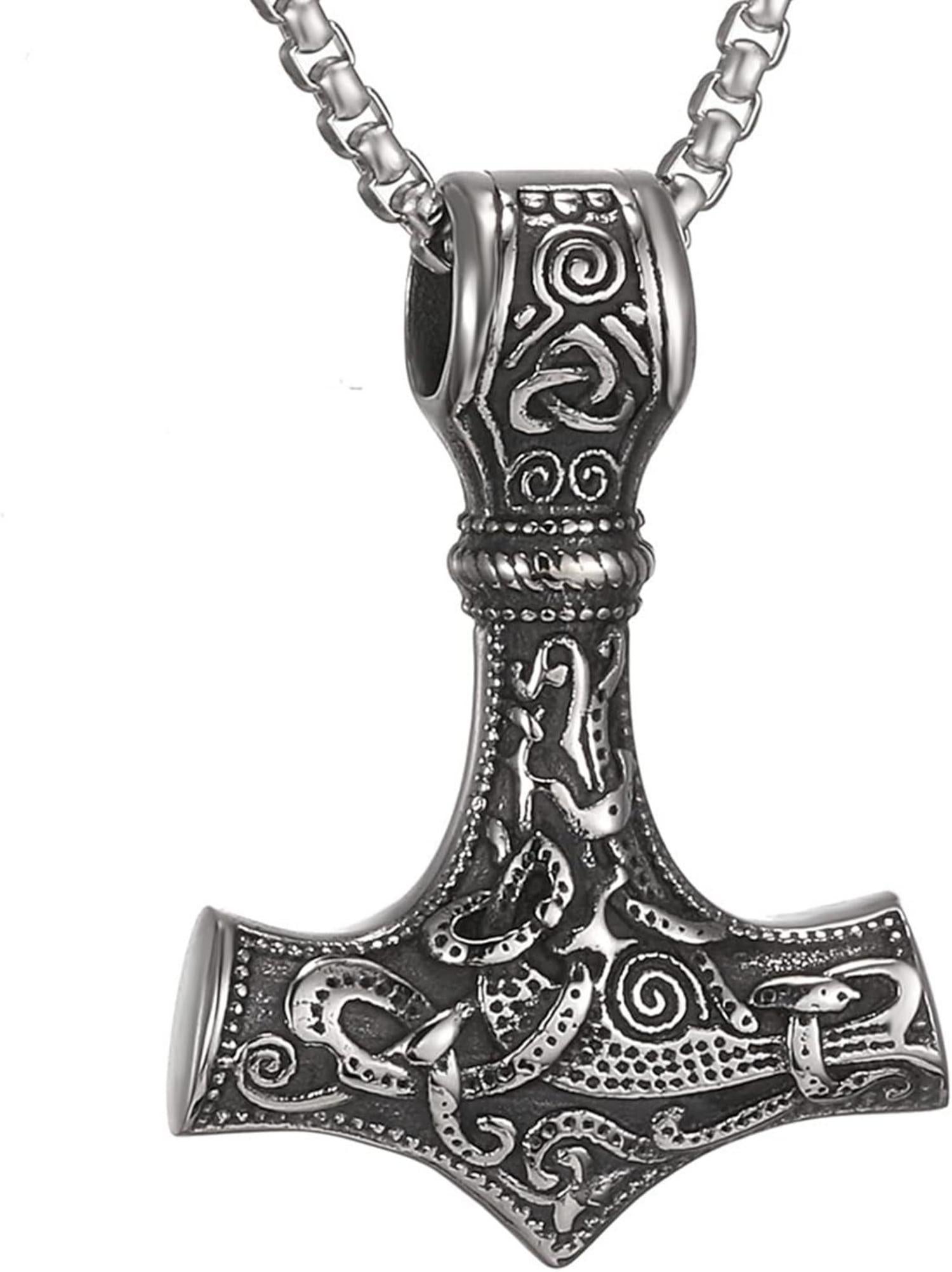 Wikinger Thors Hammer Halskette Edelstahl Nordic Mythology Mjolnir