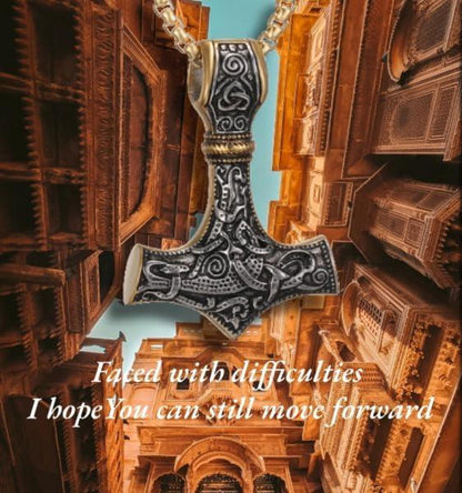 Wikinger Thors Hammer Halskette - Nordische Mythologie Mjolnir Edelstahl