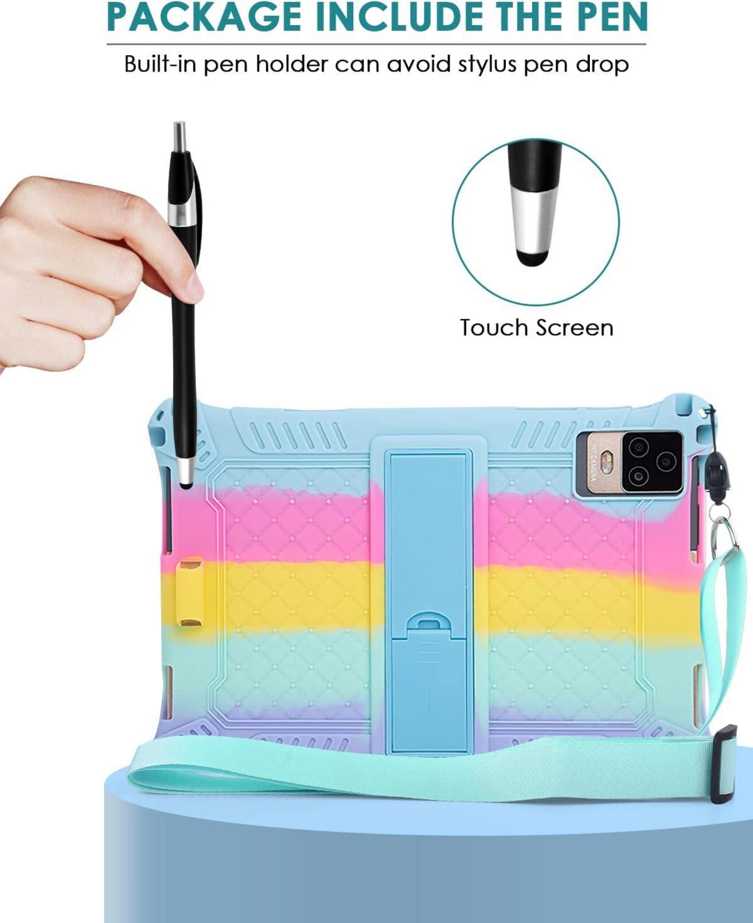 Silikon Universal Hülle für 10 Zoll Tablet Cover Case - Rose Rot & Lila