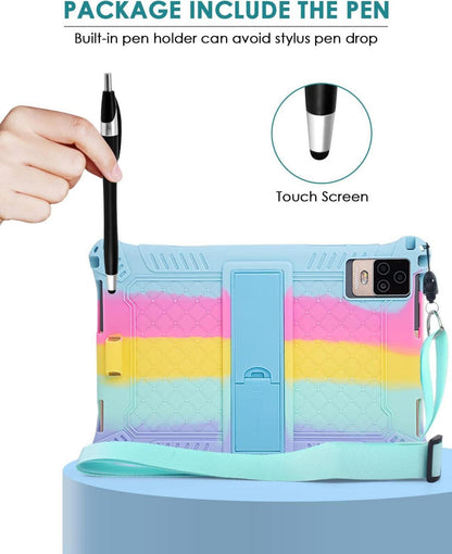Silikon Universal Hülle für 10 Zoll Tablet Cover Case - Rose Rot & Lila