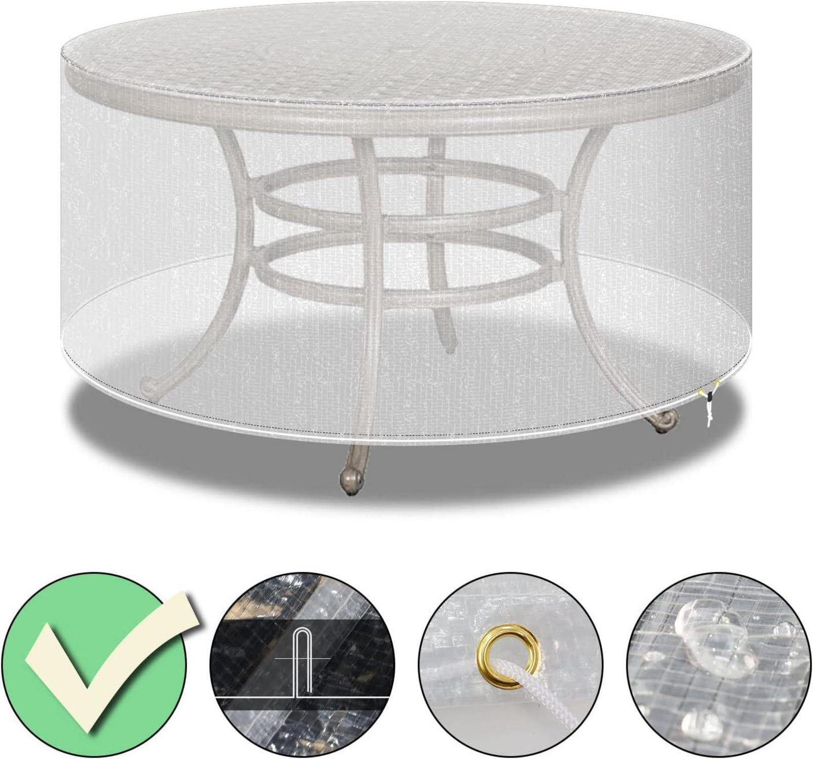 Wasserdichte Rattan-Möbel Abdeckung für runden Patio Tisch 102x71cm