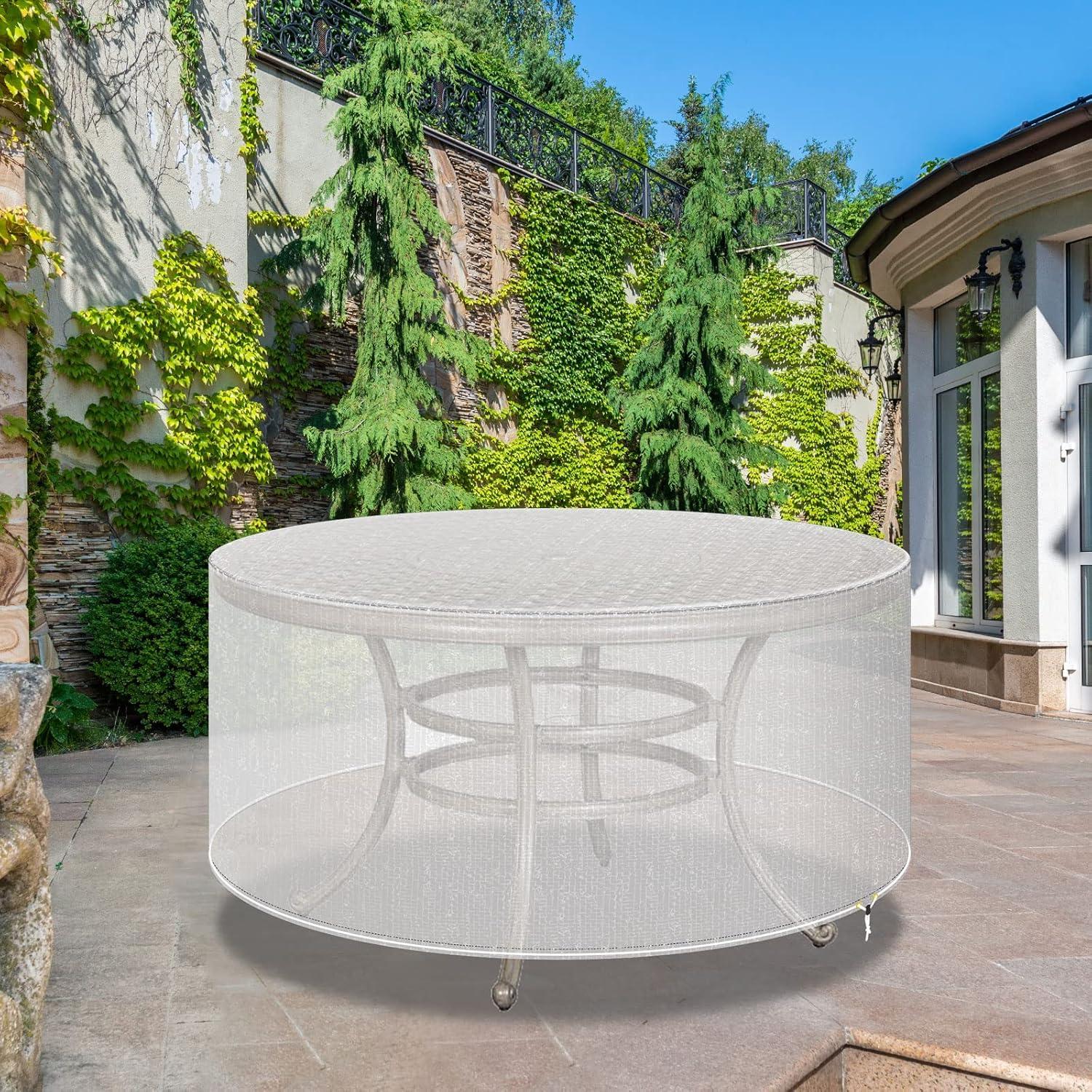 Wasserdichte Rattan-Möbel Abdeckung für runden Patio Tisch 102x71cm