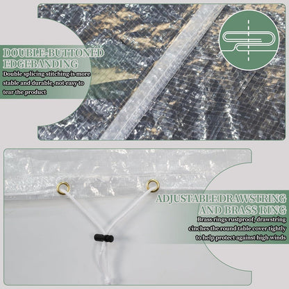 Runde Gartenmöbelabdeckung wasserdicht 250x90cm transparent