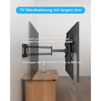 TV Wandhalterung mit langem Arm Schwenkbar Neigbar 32-70