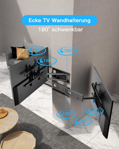 TV Wandhalterung 650mm Langarm Neigbar Schwenkbar 32-70 Zoll 35kg