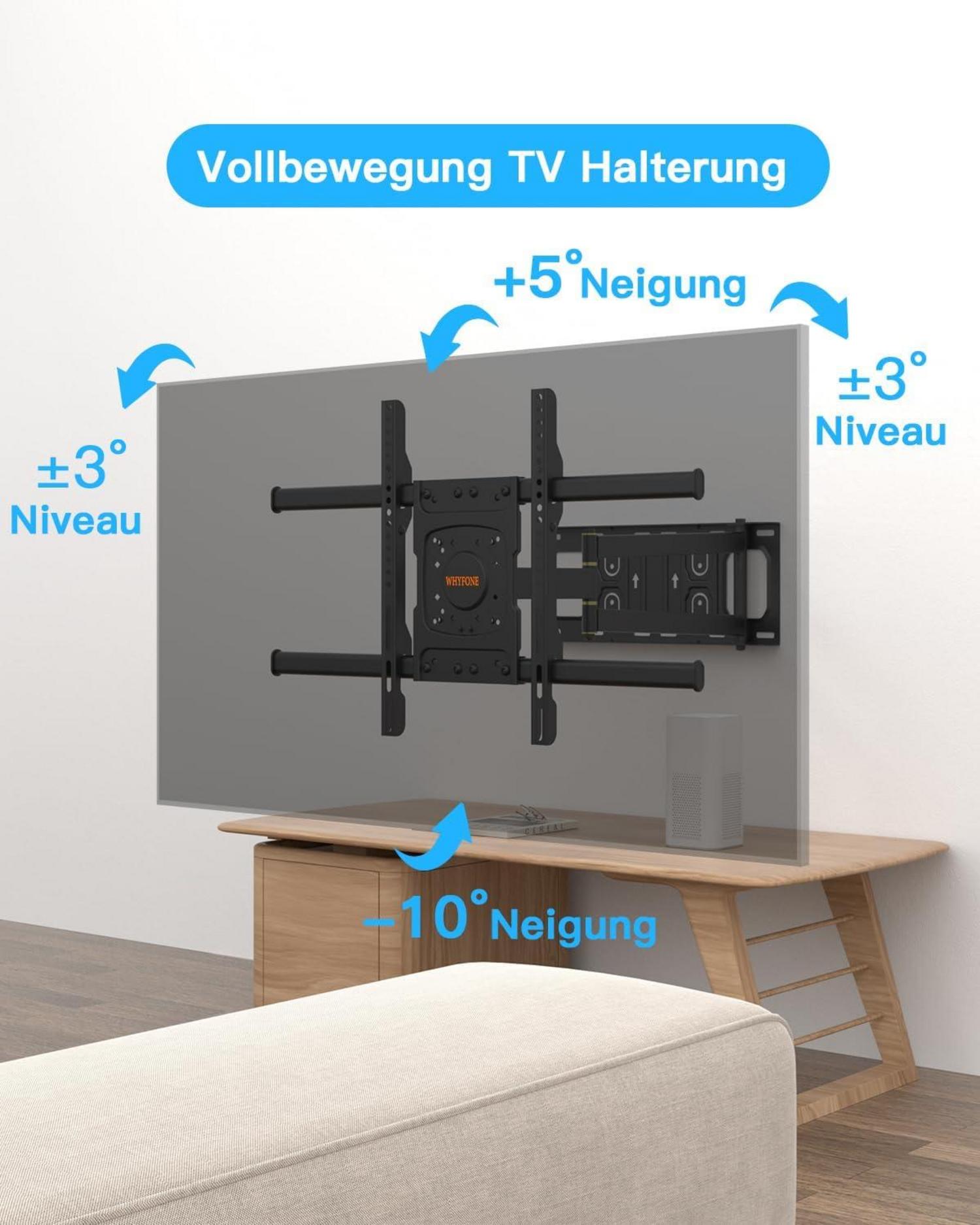 TV Wandhalterung 650mm Langarm Schwenkbar Neigbar Ecke Halter 32-70 Zoll bis 35kg, VESA 600x400mm