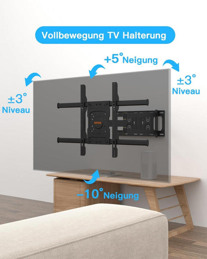 TV Wandhalterung 650mm Langarm Schwenkbar Neigbar Ecke Halter 32-70 Zoll bis 35kg, VESA 600x400mm